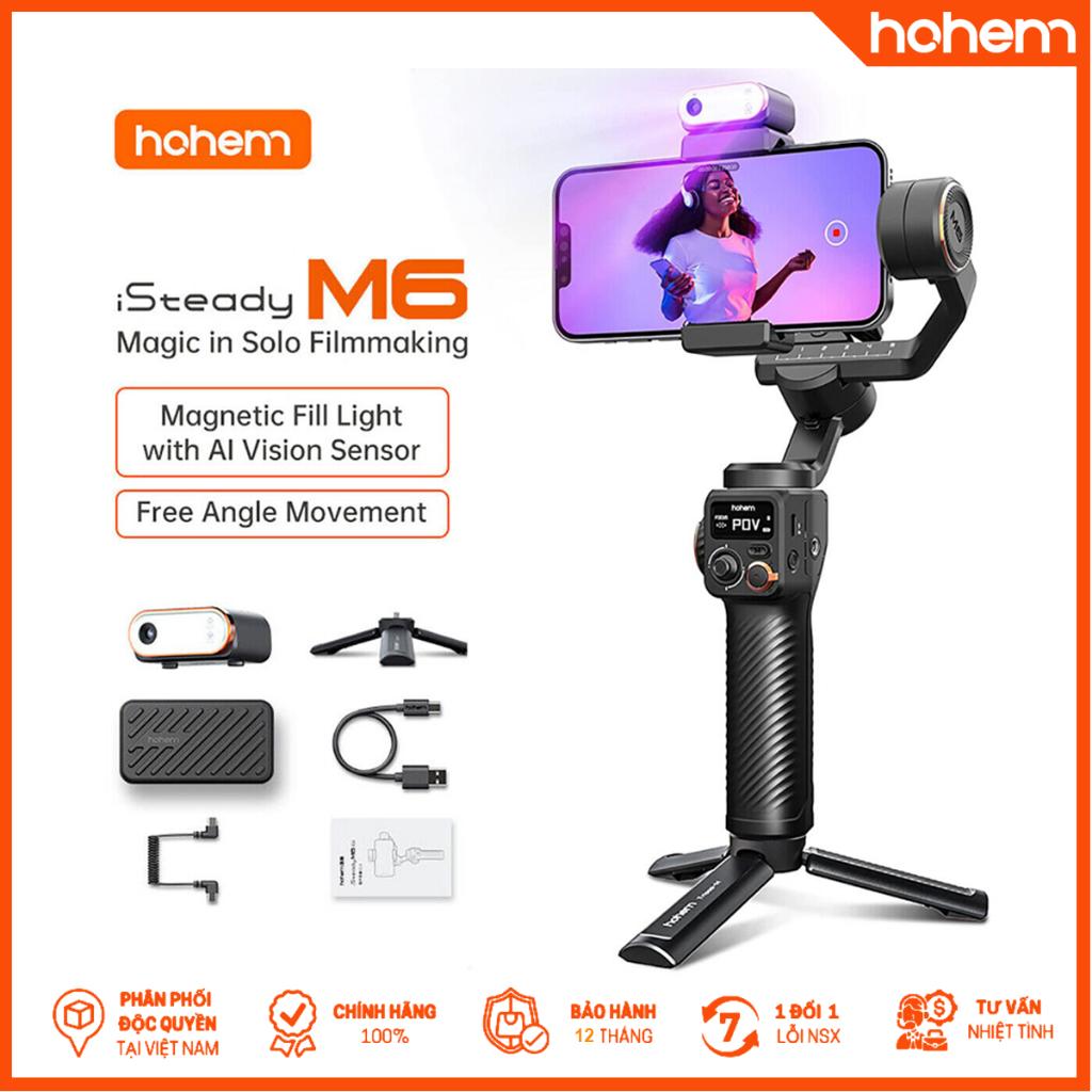 Hohem iSteady M6 / M6 KIT - Gimbal Chống Rung 3 Trục Cho Điện Thoại - Hàng Chính Hãng
