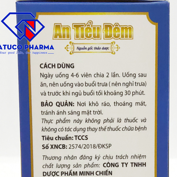 An Tiểu Đêm Viên uống giảm tiểu đêm, tiểu rắt, tiểu buốt,  tiệu không tự chủ do thận yếu - Hộp 30 viên