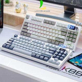 Bàn Phím Cơ bluetooth Attack Shark K86 - Bàn Phím Gaming 3 Chế Độ Có Màn Hình Kèm Nút Vặn Tuỳ Chỉnh