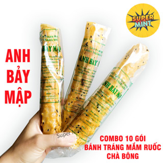 [Combo 10] Bánh tráng nướng cuốn mắm ruốc chà bông tép đặc sản Phan Rang - Anh Bảy Mập - món ăn vặt ngon - SuperMint
