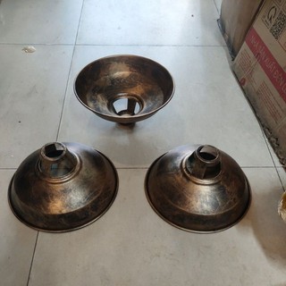 Combo 3 chao thả D30CM màu giả cổ,chao thả màu đồng cũ trang trí quán