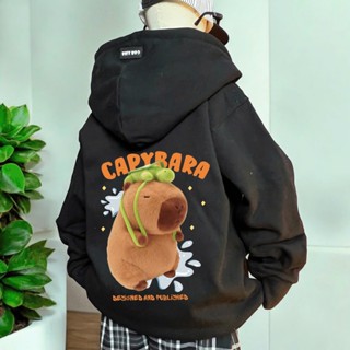 Áo Khoác Dây Kéo Bé Trai, Bé Gái CONXINH Form Rộng Nỉ CABYBARA CHỮ CAM Cho Bé Từ 4 Đến 10 Tuổi