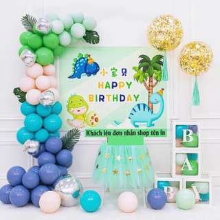 Set Bóng trang trí sinh nhật khủng long kèm backdrop