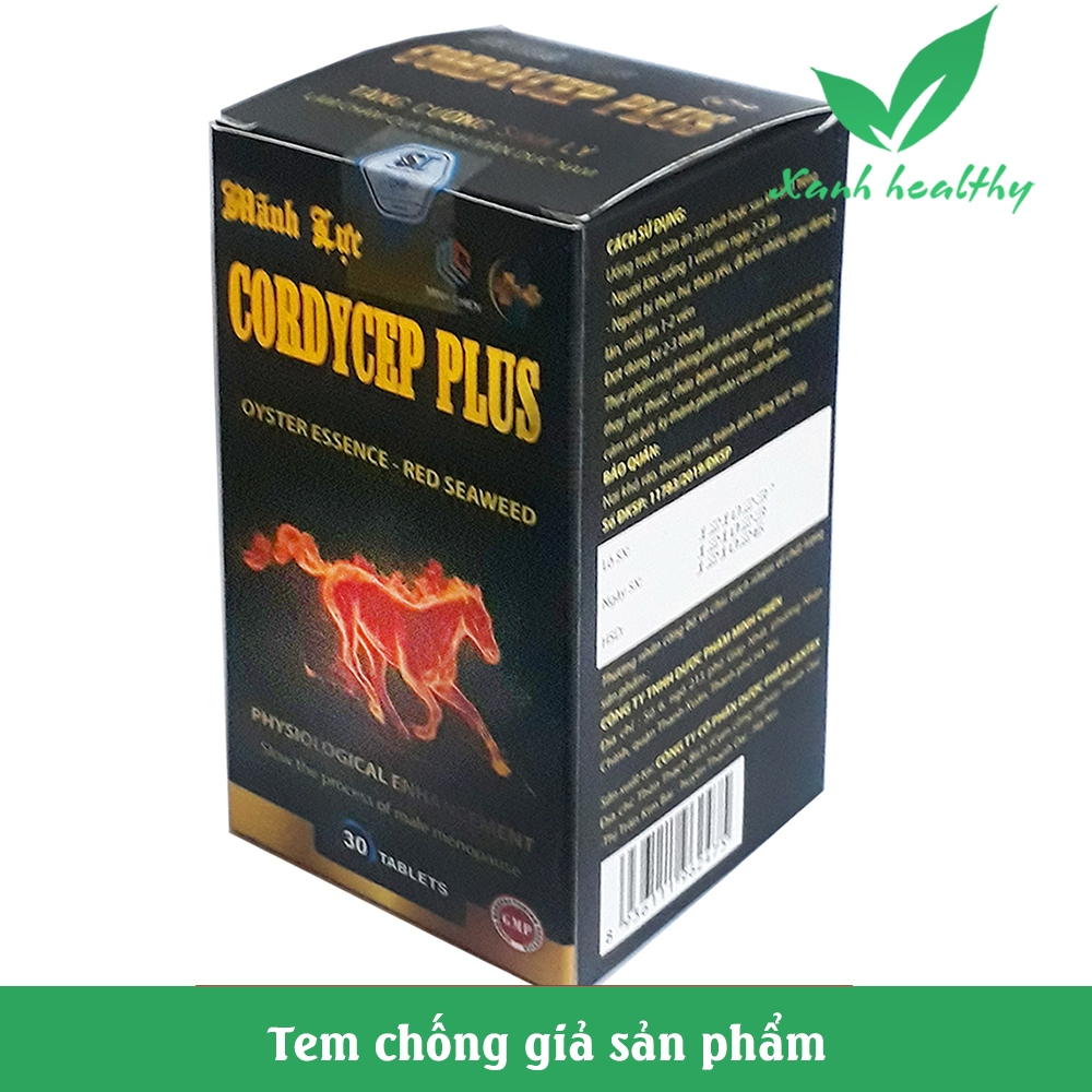 Mãnh lực Cordycep plus Black  -Tinh Chất Hàu,Tảo Biển Đỏ - bổ thận tráng dương tăng cường sinh lực - hộp 30 viên