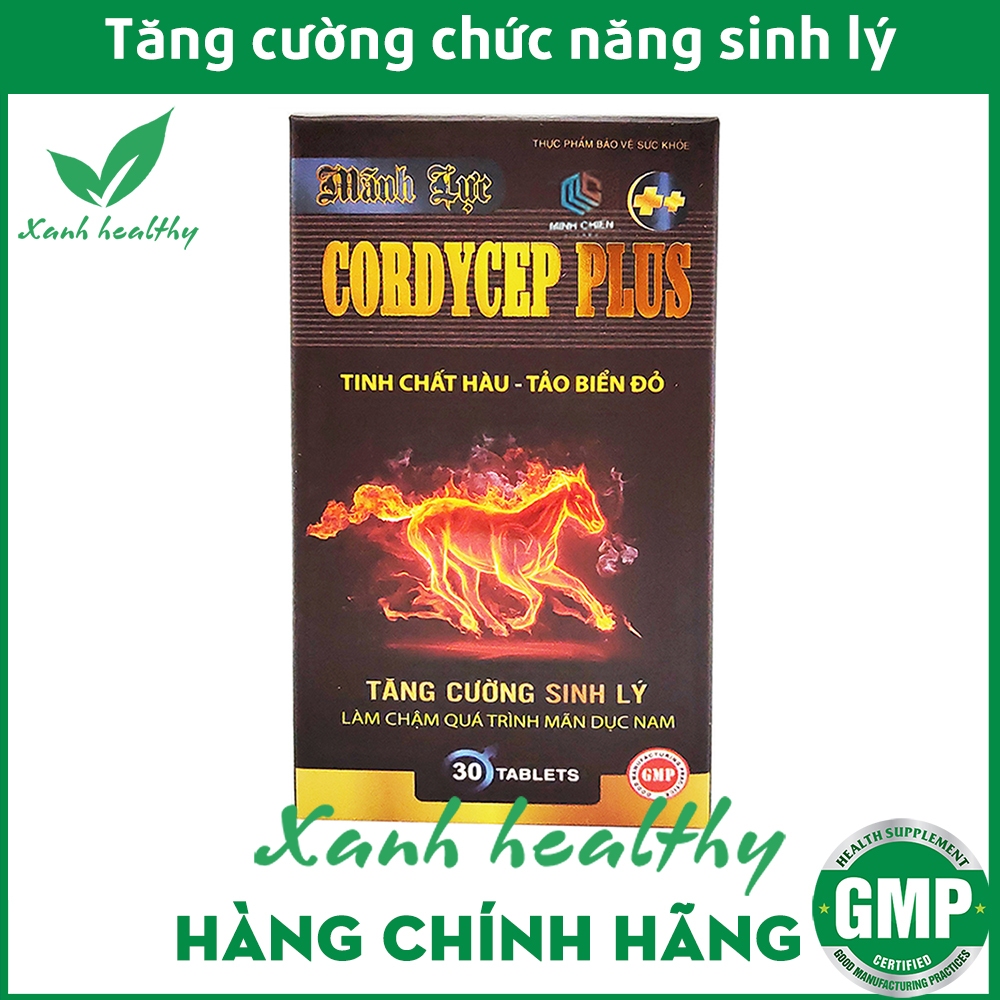 Mãnh lực Cordycep plus Black  -Tinh Chất Hàu,Tảo Biển Đỏ - bổ thận tráng dương tăng cường sinh lực - hộp 30 viên