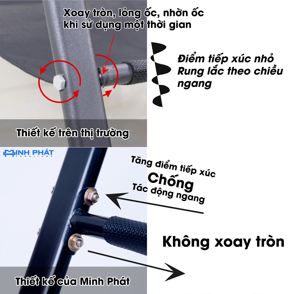 Ghế Bập Bênh đôi thư giãn Minh Phát khung thép 2.0mm đệm 4kg dành cho mẹ bỉm, ru con ngủ, đọc sách | BigBuy360 - bigbuy360.vn