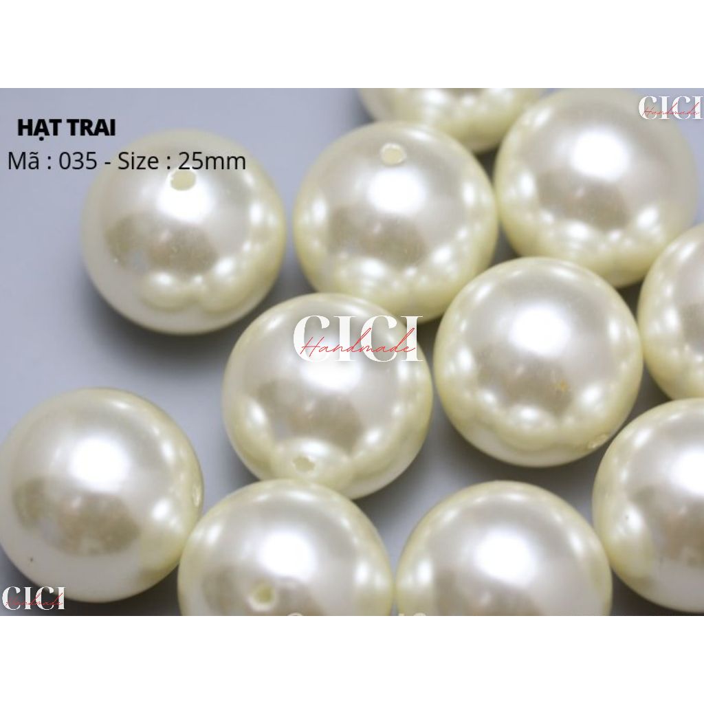 [Bán buôn] 500g hạt trai nhân tạo trắng ngà CÓ LỖ / KHÔNG LỖ trai giọt nước Cici Handmade chuyên hạt