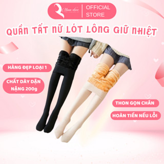 Quần tất nữ lót lông giữ nhiệt màu da đen dày đẹp mùa đông siêu ấm QT03