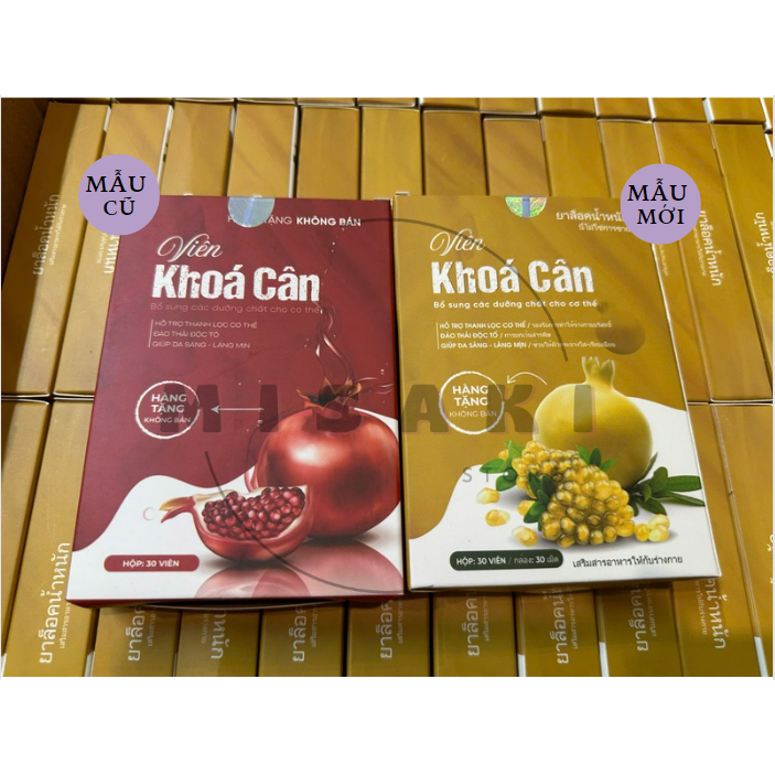 Viên Giảm Cân VICHI++ Phiên Bản Lựu Vàng Cải Tiến 2024 Tặng kèm hộp khoá cân 30 viên- giảm cân cho người chai lờn