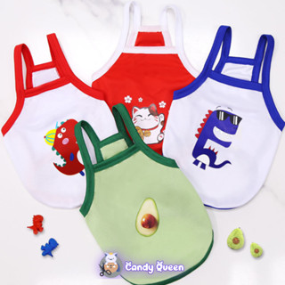 Áo Dây Cho Chó Mèo Thú Cưng Có Họa Tiết Bơ, Khủng Long, Mèo Thần Tài Và Mặc Mùa Hè Cực Mát