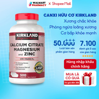 Canxi hữu cơ cho người lớn Kirkland Signature bổ sung Calcium Citrate Magnesium And Zinc 500 viên