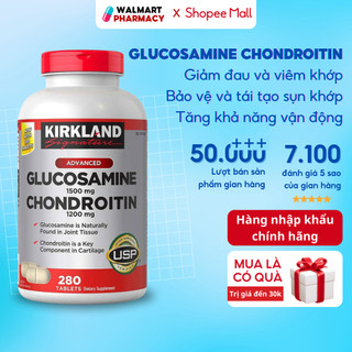 Viên uống Glucosamine 1500mg & Chondroitin 1200mg Kirkland Signature Mỹ 280 viên hỗ trợ các vấn đề về xương, khớp, cơ