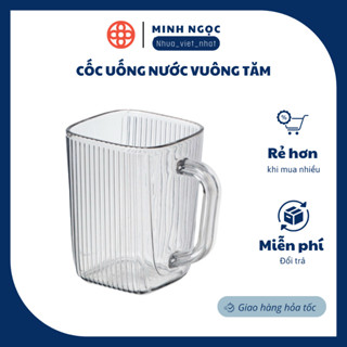 Cốc uống nước vuông tăm VIỆT NHẬT 360ml trong suốt (MS:6251) Ca uống nước vuông tăm, Cốc trong suốt Hokori cao cấp