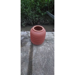 Chậu đất nung - chậu dáng bình tròn cắt rối (kích thước trên ảnh)