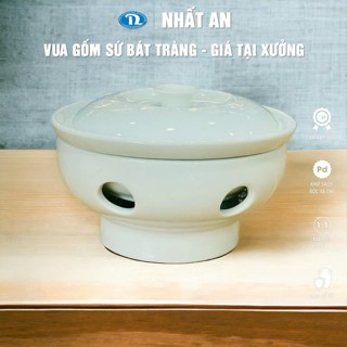 (Mua 1 tặng 1 viên nến)Bếp hâm nóng thức ăn, bếp đun nóng đồ ăn bằng nến/cồn 3 side gốm sứ cao cấp Bát Tràng chính hãng