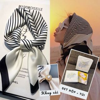  Quà Tặng Mẹ Cô Giáo 20 10 20 11 Bạn Gái Bạn Thân với Khăn Lụa Tơ Cao Cấp Kèm Khuy Cài Khăn 