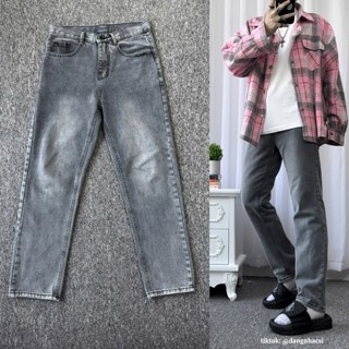 Quần Jean Dài Nam Fom Suông Năm Màu Xám-Xanh-Rêu - Đen  Đi Học Đi Làm  (Được Kiểm Tra Hàng)