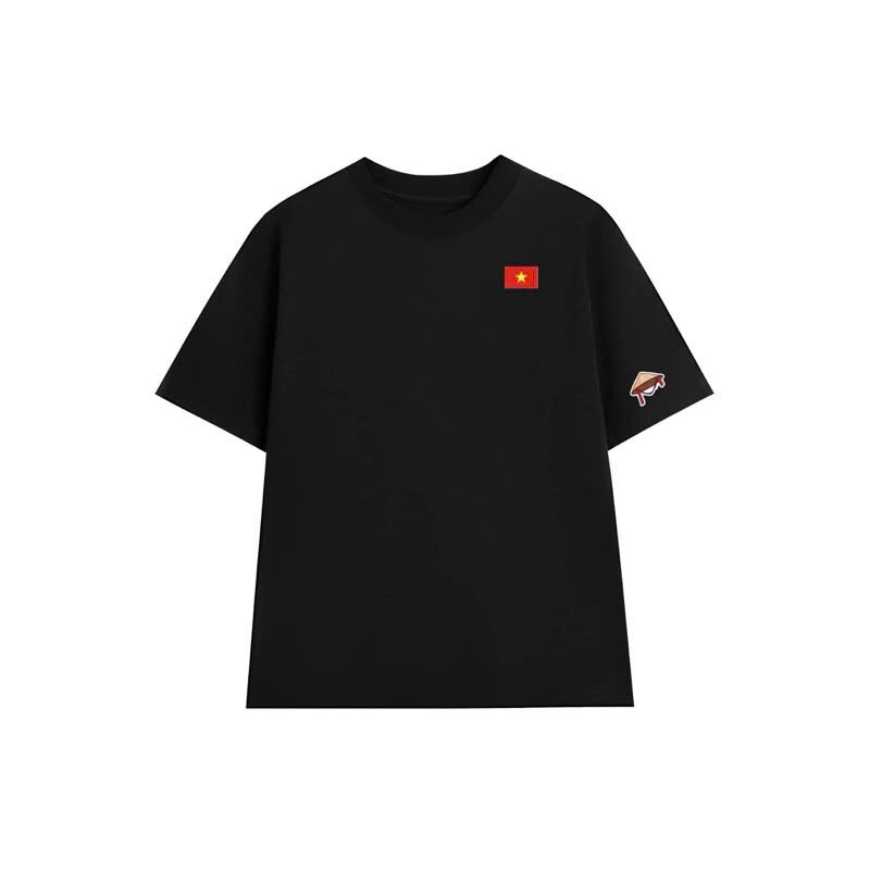Áo thun OVERSIZE form rộng nam nữ in hình CỜ TỔ QUỐC ngực trái Nón lá bên tay chất Cotton THOÁNG MÁT UT