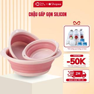 Chậu Ngâm Chân Thư Giãn Bằng Silicon Có Thể Gấp Gọn Tiện Lợi, Thau Ngâm Chân Hình Tròn Không Nắp