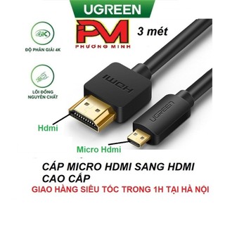 Cáp micro hdmi to hdmi dài 3m cao cấp ugreen 30104 - hàng chính hãng bảo hành 12 tháng