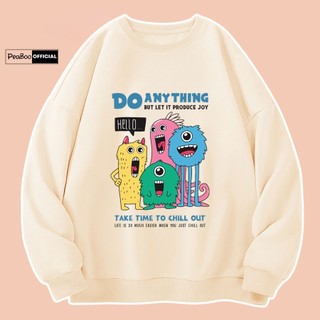 Áo Sweater Do Anything Nam Nữ By PEABOO Unisex Chất Nỉ Lót Bông Form Rộng