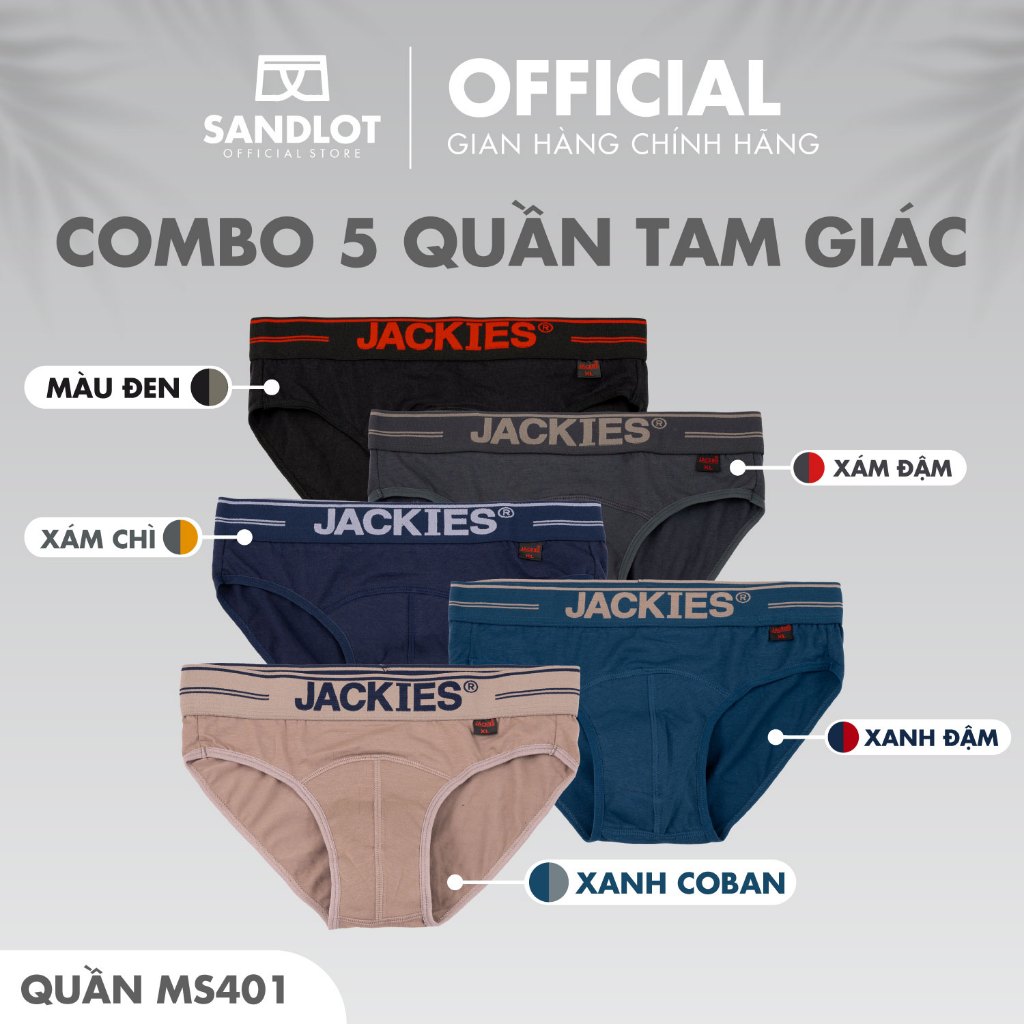 [ COMBO 3,5 ] Quần Lót Nam Tam Giác Jackies Kháng Khuẩn Tốt, Độ Bền Cao, Co Dãn 4 Chiều, Phong Cách Chuẩn Hàn MS401