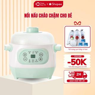 Nồi Nấu Cháo Chậm - Nồi Hầm Cách Thủy Dung Tích 1L, Lòng Nồi Bằng Sứ Giữ Nhiệt Tốt Hơn - Nồi Chưng Yến, Hầm Canh
