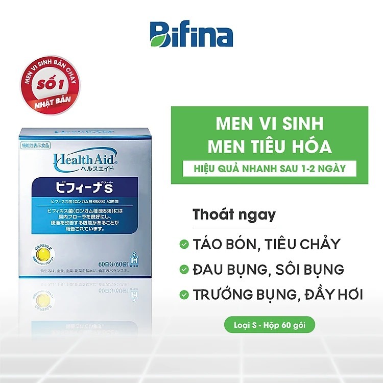 Men vi sinh Bifina S60 Bổ Sung Lợi Khuẩn Nhật Bản