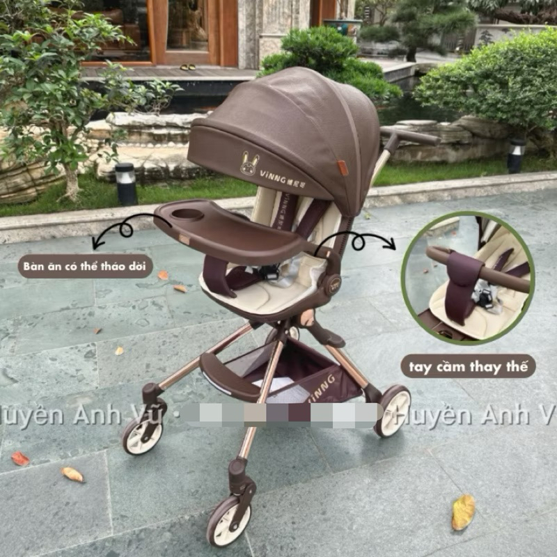 XE ĐẨY GẤP GỌN CHO BÉ Q7-3 có bàn ăn dặm / Q7 / SLIPHERO T9 có quạt gió phiên bản cải tiến 2024