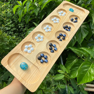 Cờ Ô Ăn Quan Mặt Gỗ Cao Cấp Cùng 52 Viên Đá Sỏi Sắc Màu - Thương hiệu từ Việt Nam - Thư Viện Đồ Chơi