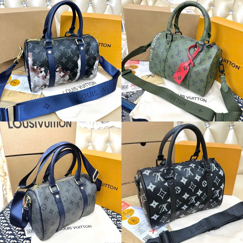 Túi LV Keepall Bandouliere 25 Monogram Ẹclipse Da Bê