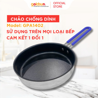 Chảo Inox Chống Dính Goldsun Đáy Từ 3 Lớp Chống Dính Sử Dụng Trên Mọi Loại Bếp GPA1402