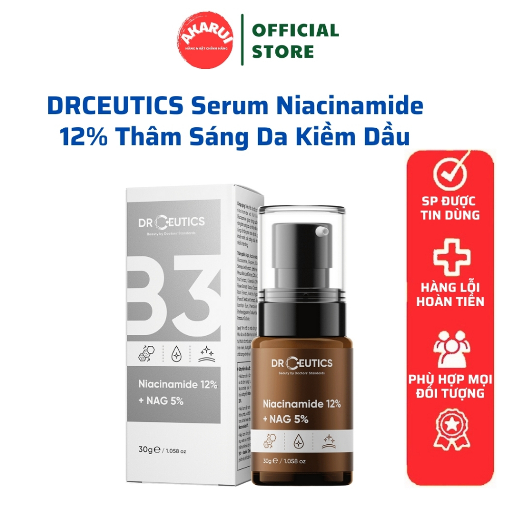 DRCEUTICS Serum Niacinamide 12% DrCeutics Giảm Thâm Sáng Da Kiềm Dầu