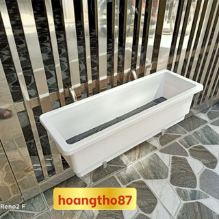 Kệ móc treo chậu cây ban công, giá treo chậu hình chữ nhật trồng hoa trồng rau chưa chậu hoangtho87