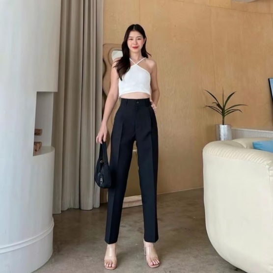 QUẦN BAGGY CÔNG SỞ ỐNG ĐỨNG NỮ CẠP CAO QN269 - TOTOSA