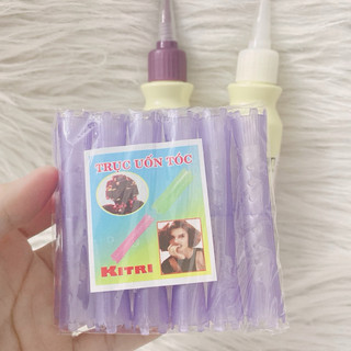 Thuốc uốn lạnh 3D tại nhà - 12 trục uốn xoăn tím cho nam (tặng chun và giấy )