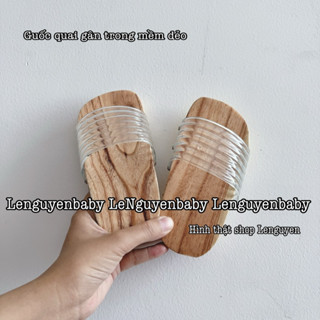 Guốc mộc cho bé trai bé gái, guốc quai trong, guốc gỗ trẻ em phối bà ba, đồ truyền thống của nhà lenguyenbaby