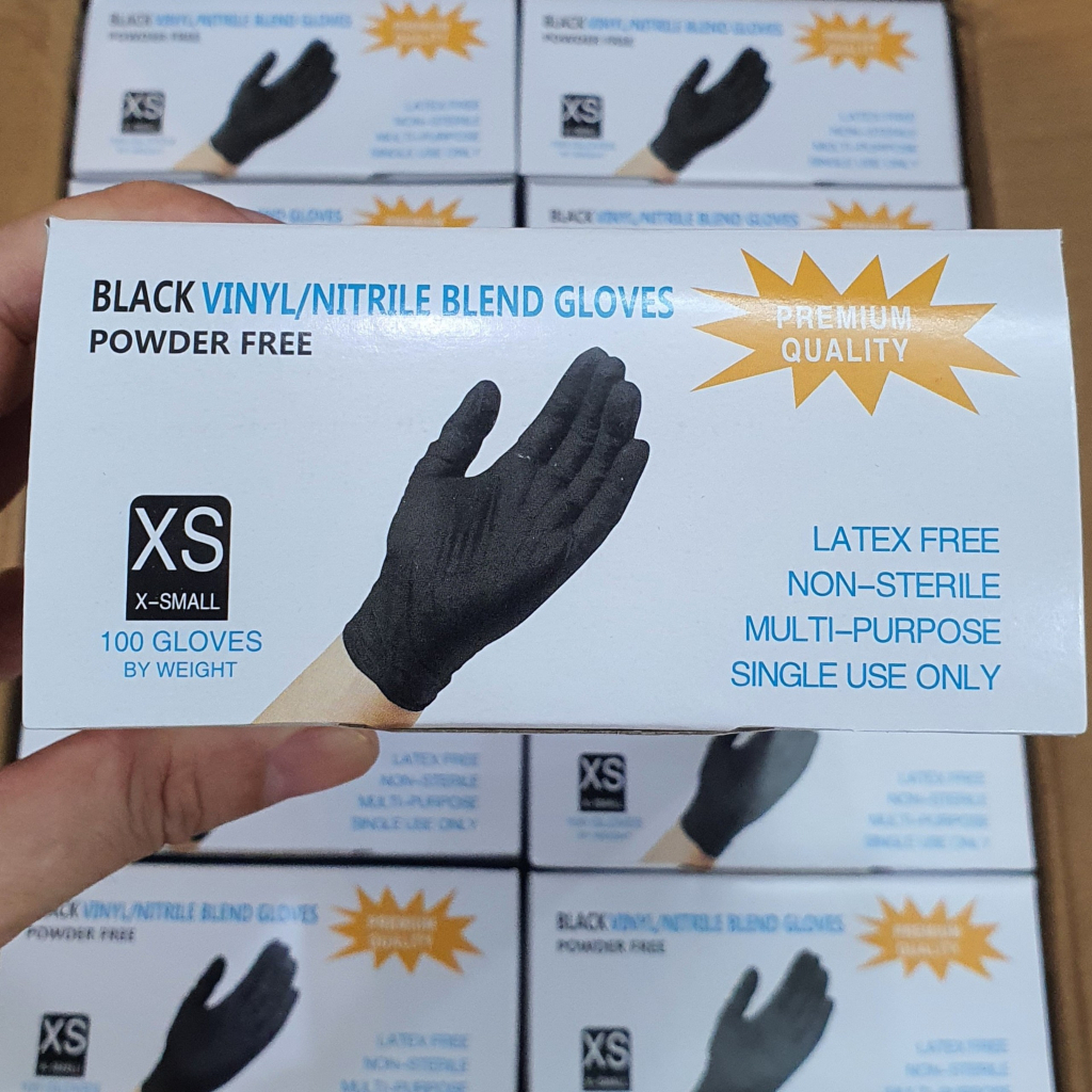  - Găng Tay Cao Su Không Bột Màu Đen Thích Hợp Cho Phun Xăm Và Các Công Việc Có Liên Quan Khác Giá Cạnh Tranh