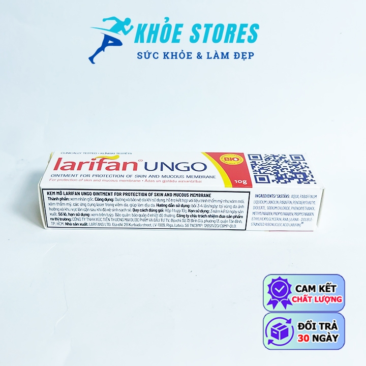 Larifan Ungo Tuýp 10g Ngừa Mụn Rộp, Sùi Mào Gà, Herpes,.. Tái Phát [CHÍNH HÃNG]