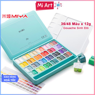 [Hỏa Tốc HCM] Bộ Màu Gouache Sinh Đôi Himi Twin Split Cup 36/48 Màu x 12g - TST121 hoặc TSF86/TST125