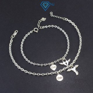  Vòng tay đôi bạc nam nữ hình ổ khoá chìa khoá khắc tên theo yêu cầu LTD0057 - Trang Sức TNJ 