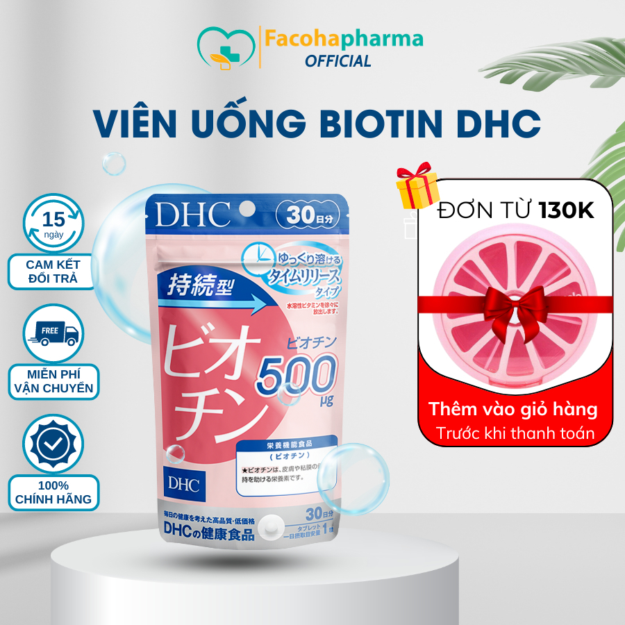 Viên uống DHC Biotin Nhật Bản ngăn rụng tóc giúp tóc chắc khỏe gói 30 viên 30 ngày TPN7.28