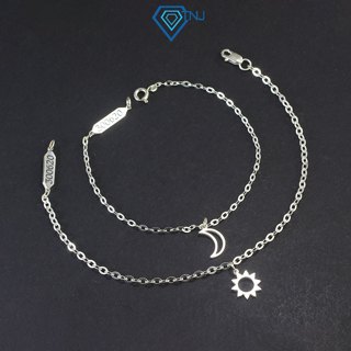 Vòng tay cặp đôi nam nữ bạc hình mặt trăng mặt trời khắc tên theo yêu cầu LTD0058 - Trang Sức TNJ