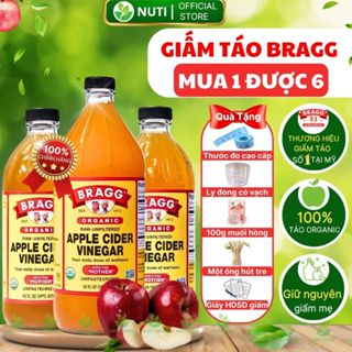 【5 PHẦN QUÀ TẶNG KÈM Giấm táo hữu cơ Bragg 473ml & 946ml Có Giấm Cái - Dấm Táo Giảm Cân Ăn Kiêng Eatclean Hàng Mỹ Chất