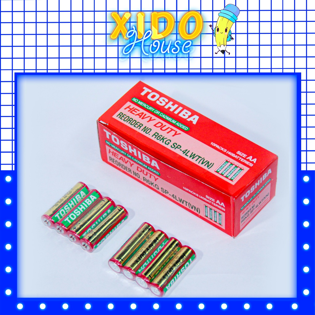 Vĩ 4 viên pin Toshiba AA - Pin tiểu 2A Toshiba