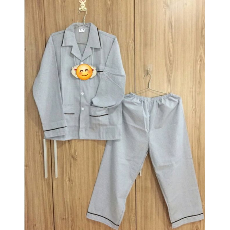 BỘ PIJAMA SỌC CHO ÔNG, ĐỒ NGỦ ÔNG GIÀ DÀI TAY