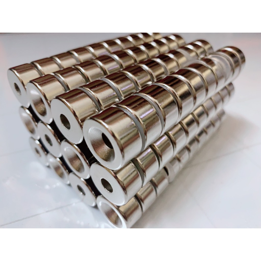 Nam châm viên D20x10 lỗ 6 - (set 2 viên)