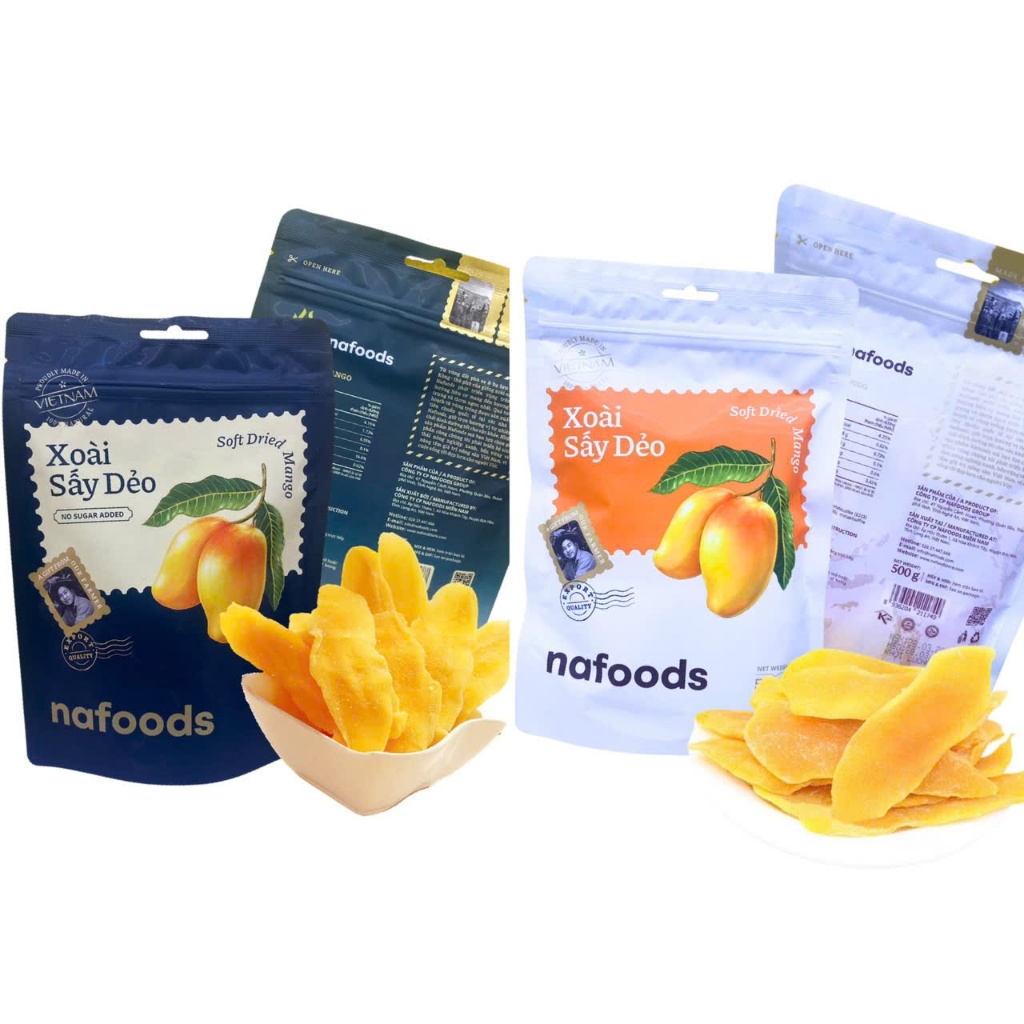 Xoài sấy dẻo có đường & không đường Nafoods 100G