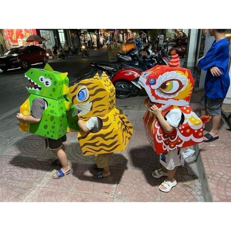Đồ chơi Hoá Trang kỳ lân trung thu, Khủng Long, Dino Lân, Hổ, Cá Mập Cho Bé, quà trung thu, con lân 