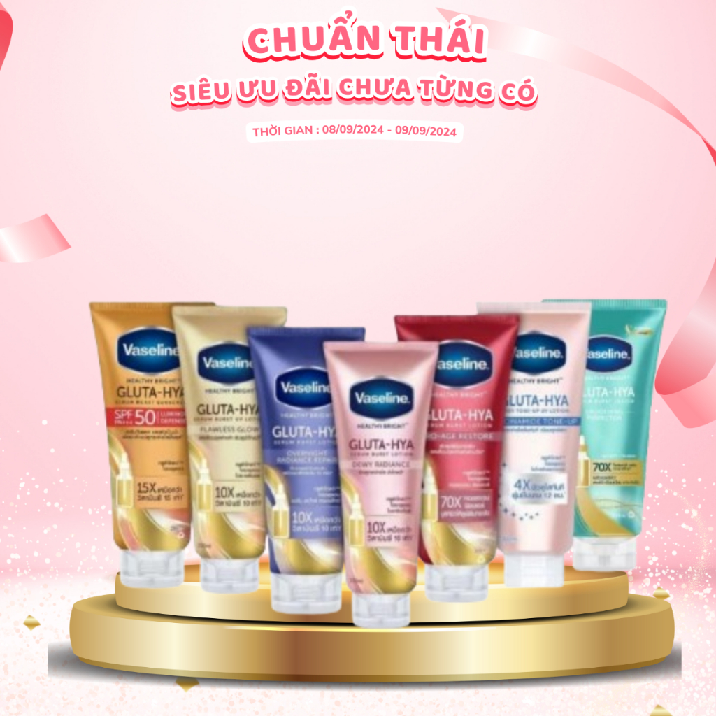 Serum Dưỡng Thể Vaseline Healthy Bright Gluta Hya Serum 10X 300ml chuanthai.official - MT88